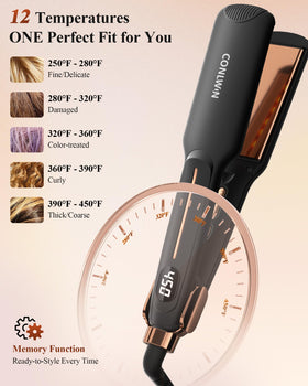 CONLWIN 12 temperature settings tailor heat to your hair type.