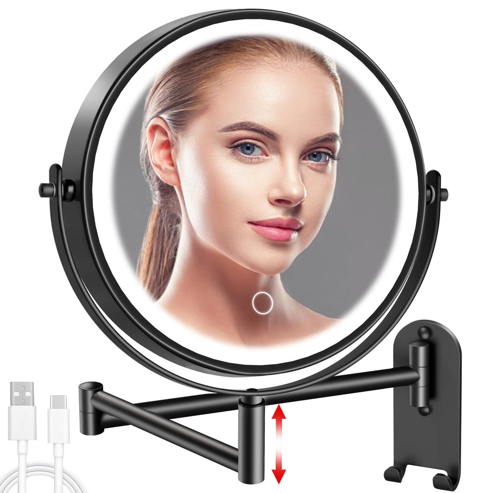 CONLWIN 8-inch wall-mounted mirror front view for full-face makeup routine