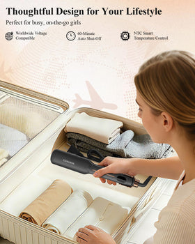 CONLWIN dual voltage design supports worldwide styling on the go.