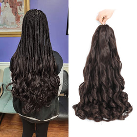 Conrora French-curly-braiding-hair-24inch natural-looking, soft, bouncy extensions.