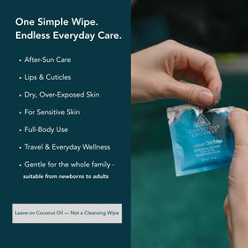 Conscious Coconut wipes application-on-arm demonstrates easy moisturization.