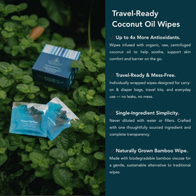 Conscious Coconut wipes bamboo-fiber emphasizes sustainable materials.