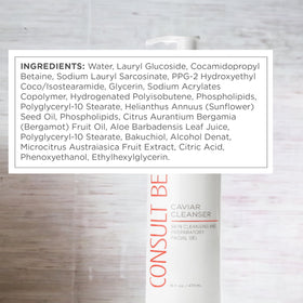 Gel-to-foam texture on skin from Consult Beaute Caviar Cleanser