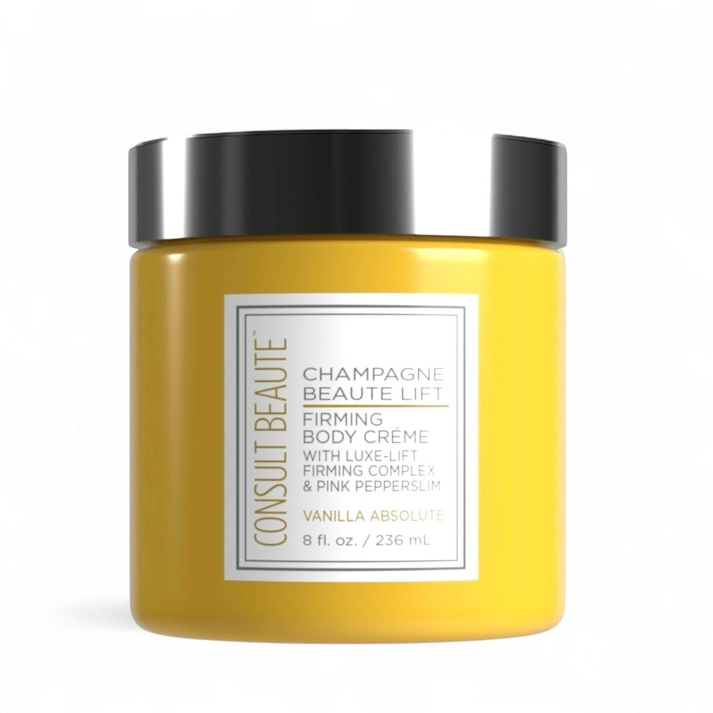 Consult Beaute Champagne Lift bottle highlights firming, moisturizing cream.