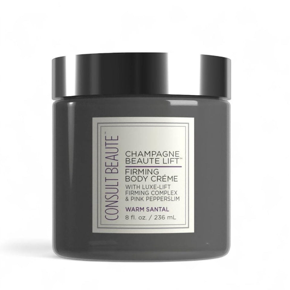 Consult Beaute Champagne Lift hydrating cream bottle shows premium packaging for daily firming use.