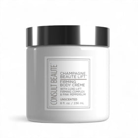 Consult Beaute Unscented Champagne Lift bottle pour for refreshed hydration.