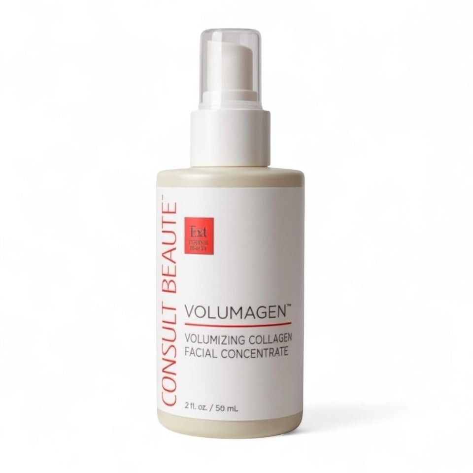 Consult Beaute Volumagen serum bottle close-up showing hydration glow