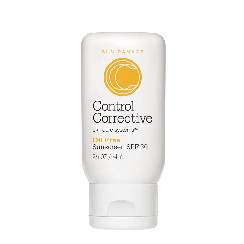 Control Corrective Oil Free Sunscreen SPF 30 bottle with a greaseless finish