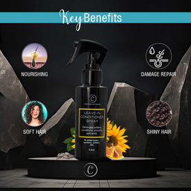 Controlled Chaos Leave-In Spray features sunflower seed oil for hydration and shine.