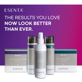 ConvaTec Esenta easy-to-use pump spray for both drainable and close-end pouches.