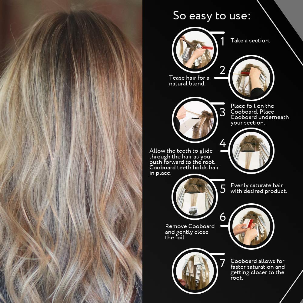 Cooboard XXL White compatible with foils and standard dyes for highlights.