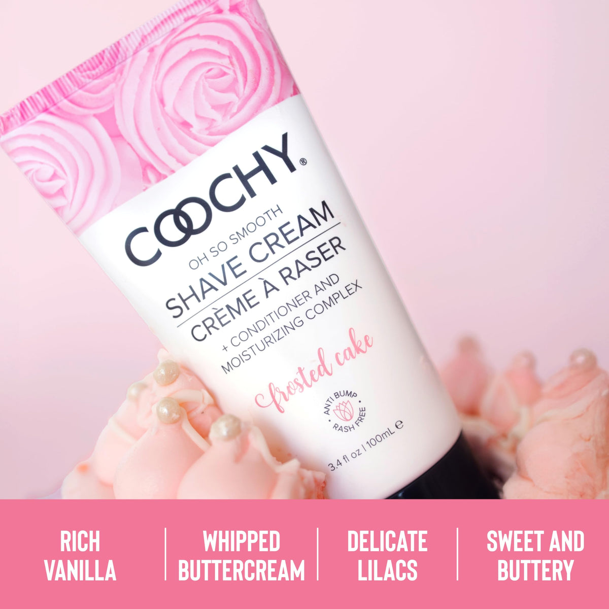 Coochy Shave Cream dermatologist-tested label signals skin-friendly formulation.