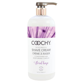 Coochy Shave Cream Floral Haze bottle highlighting the scent and hydration