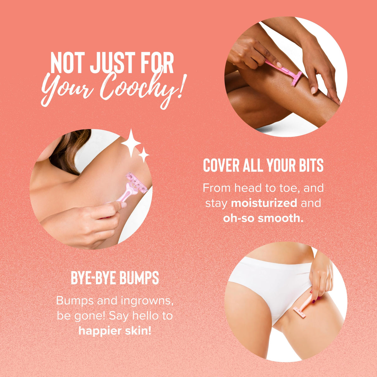 Coochy Shave Cream legs close-up highlights soft, smooth skin