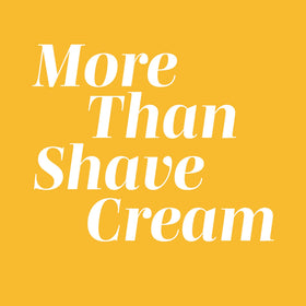 Coochy Shave Cream packaging front, premium vibe and Island Paradise scent.