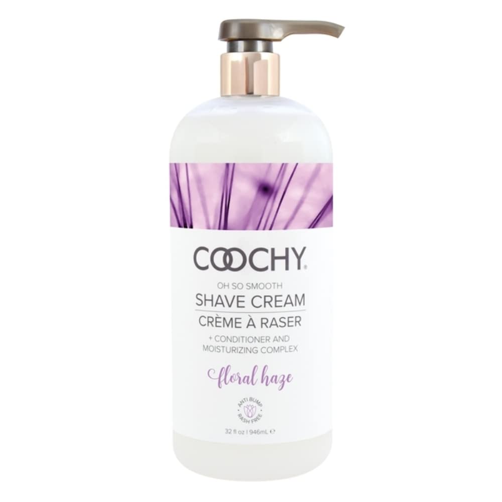 Coochy Shave Cream packaging open view shows 32 oz size