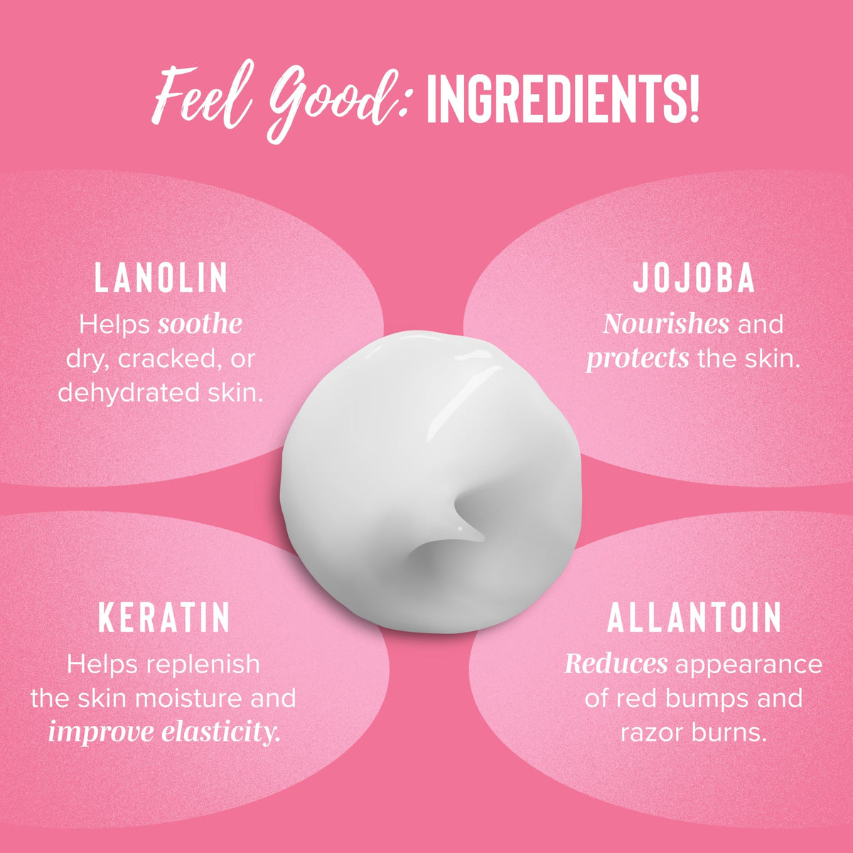 Coochy Shave Cream Frosted Cake scent highlights sweet vanilla fragrance.