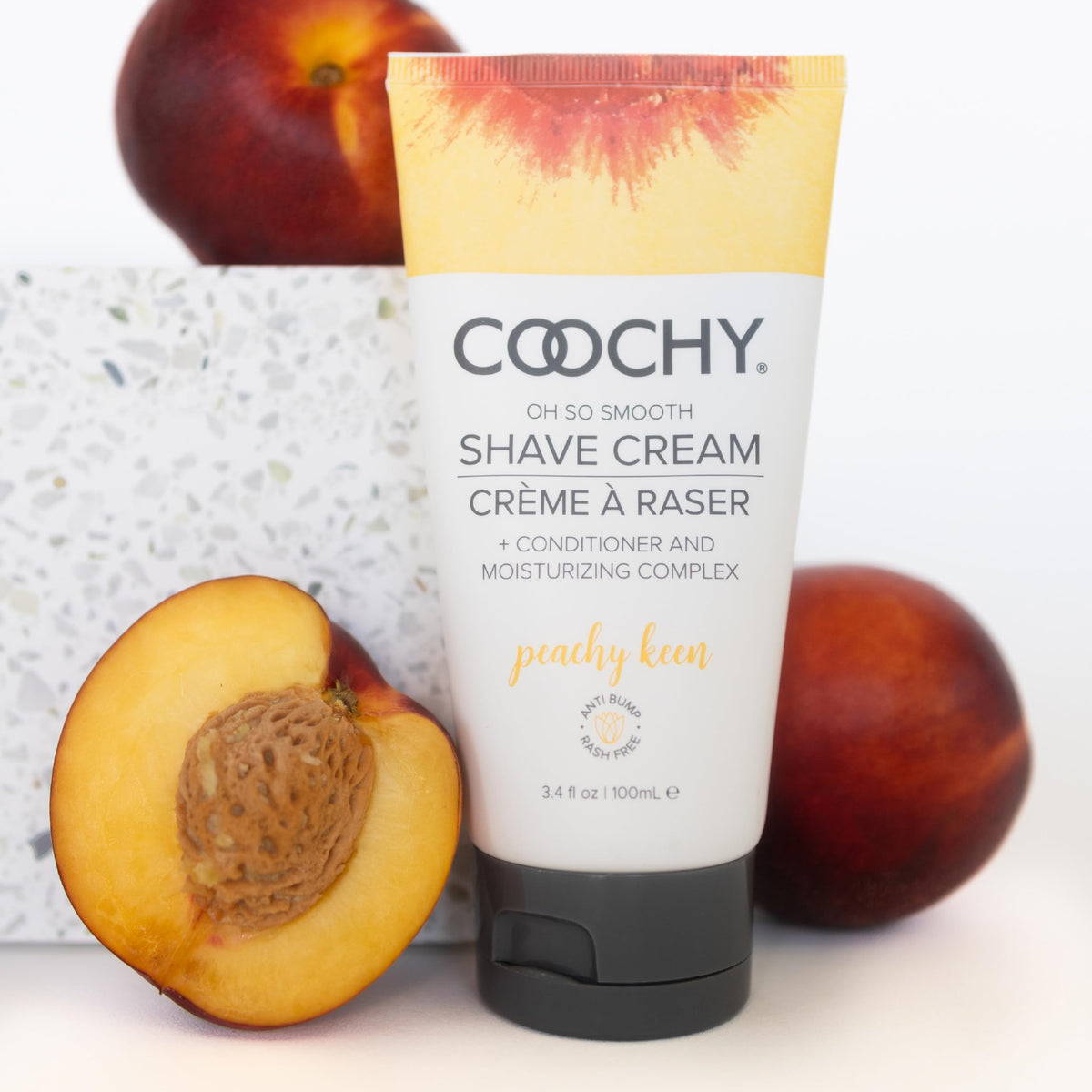 Underarm area prepared for shaving with Coochy Shave Cream