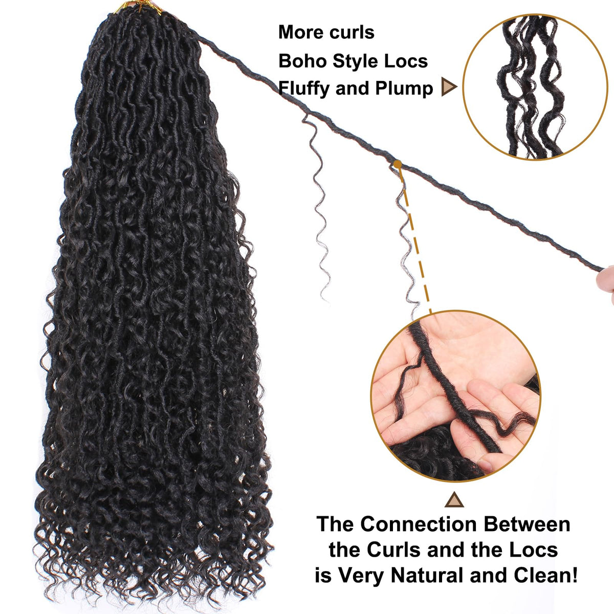 COOKOO Boho-style River Locs provide durable, tangle-resistant styling