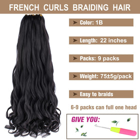 COOKOO French Curl Braiding Hair 27 color highlights smooth loose waves for a natural finish.
