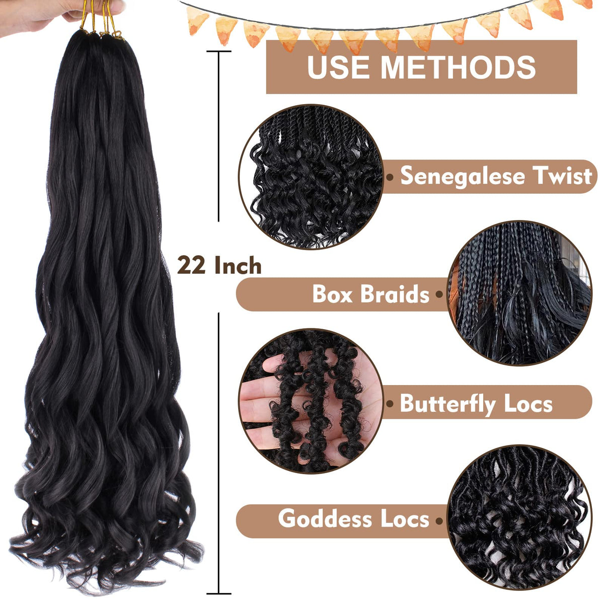 COOKOO French Curl Braiding Hair T27 emphasizes adaptable curls for various braids.