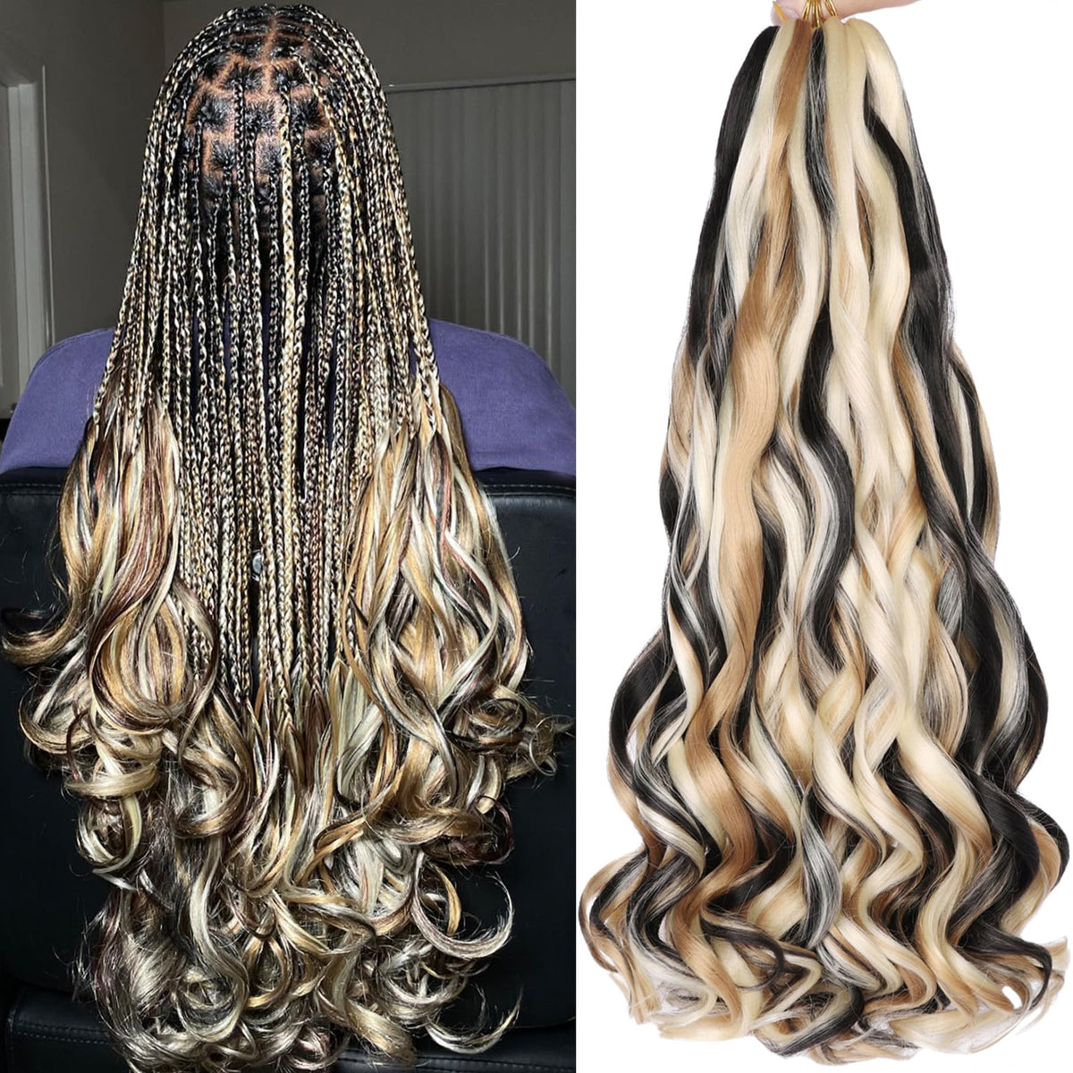 COOKOO French curly braiding hair 22in for goddess box braids