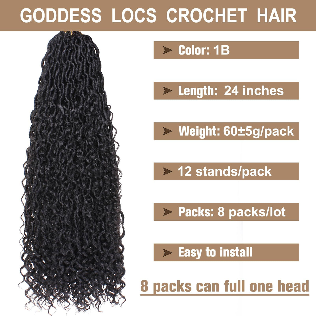 COOKOO Goddess River Locs pre-looped design allows quick, professional-looking installs