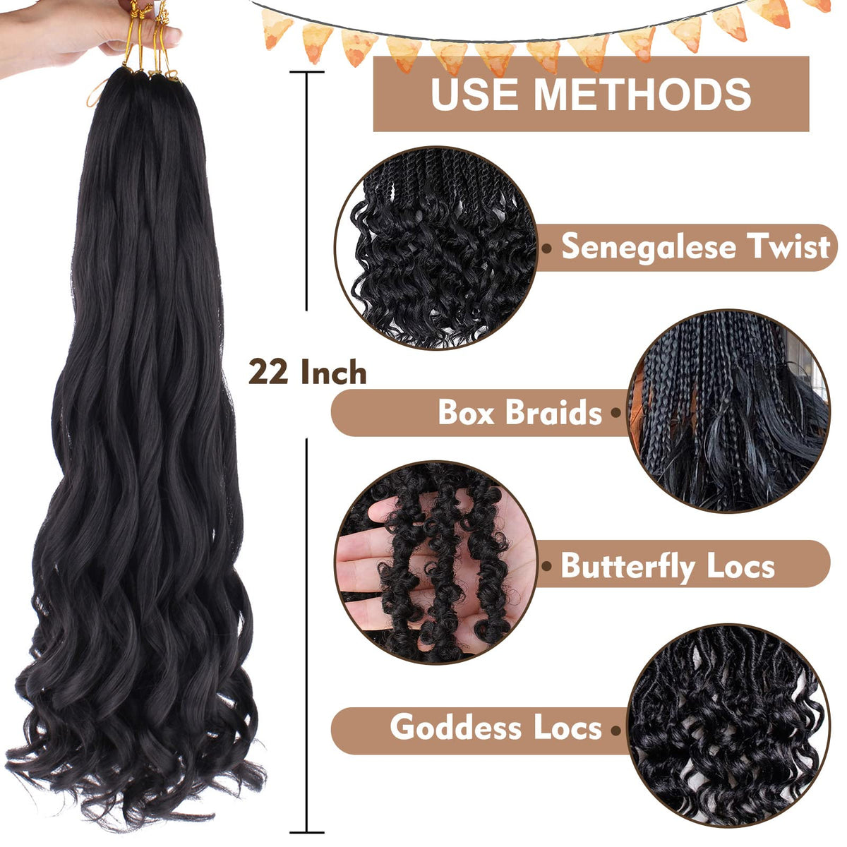 COOKOO hot-water styling friendly braiding hair for versatile curl customization.