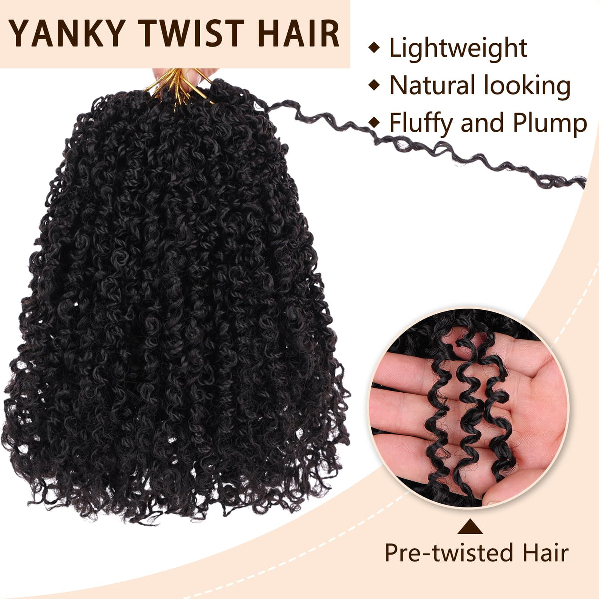 COOKOO Passion Twist crochet hair is lightweight and durable for daily wear.