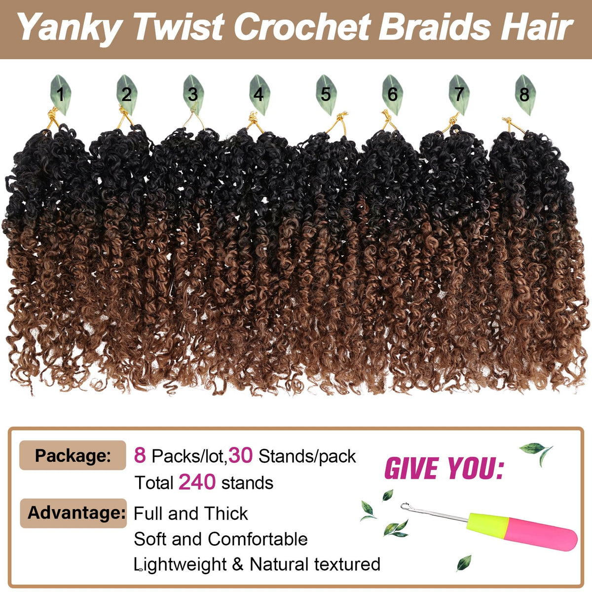 COOKOO easy-care crochet hair resists tangling for long-lasting, reusable wear