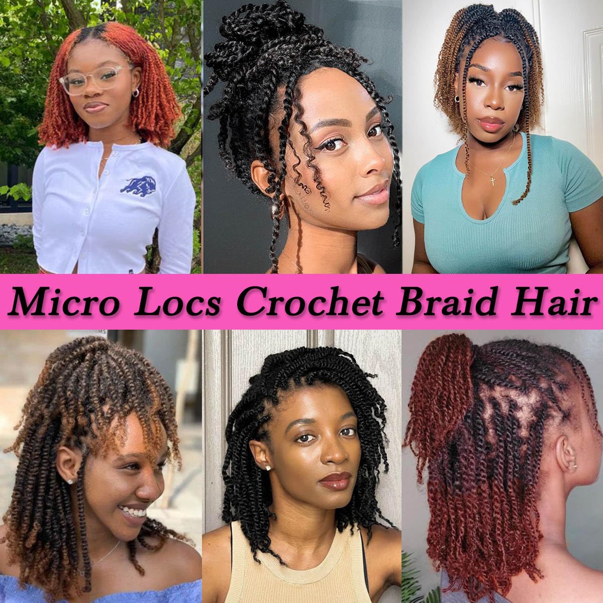 COOKOO micro twist color chart shows natural black shade options.