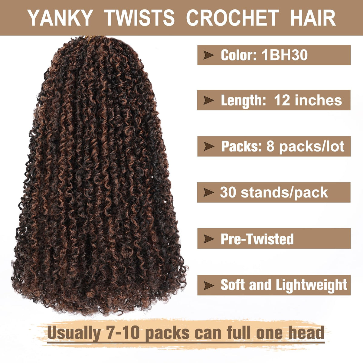 COOKOO mini curly ends add soft texture for a dimensional finish.