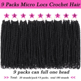 COOKOO mini Senegalese twists crochet hair 6-inch pack display.