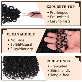 COOKOO Pre-looped Yanky Twist hair enables easy, mess-free installation.