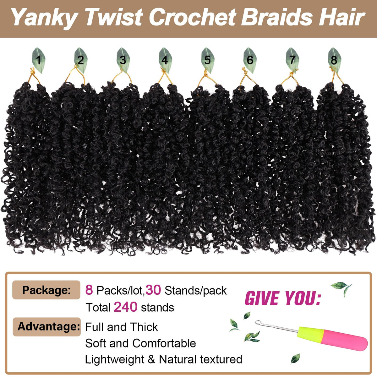 COOKOO 8 bundles lot offers ample strands for full-head coverage.