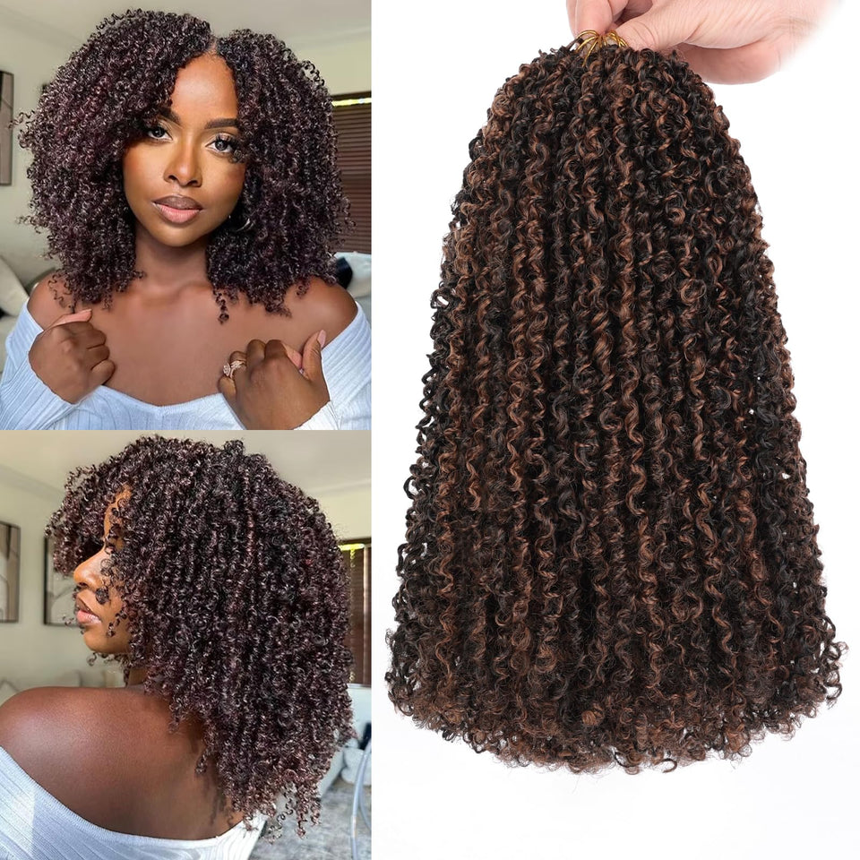 COOKOO Yanky Twist 12-inch prelooped hair for quick, natural-looking crochet installs.