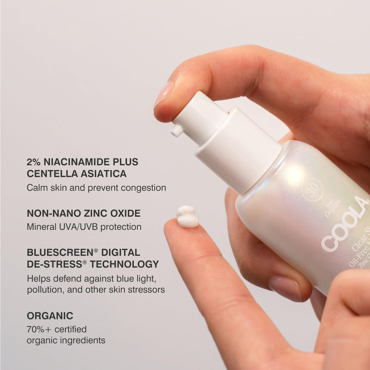 COOLA BlueScreen technology image signaling protection from blue light and stress