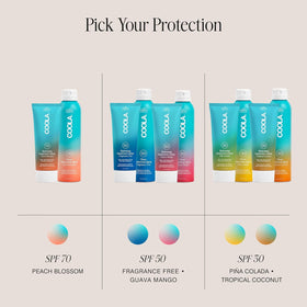 COOLA bottle pictured with outdoor gear for daily sun protection use.