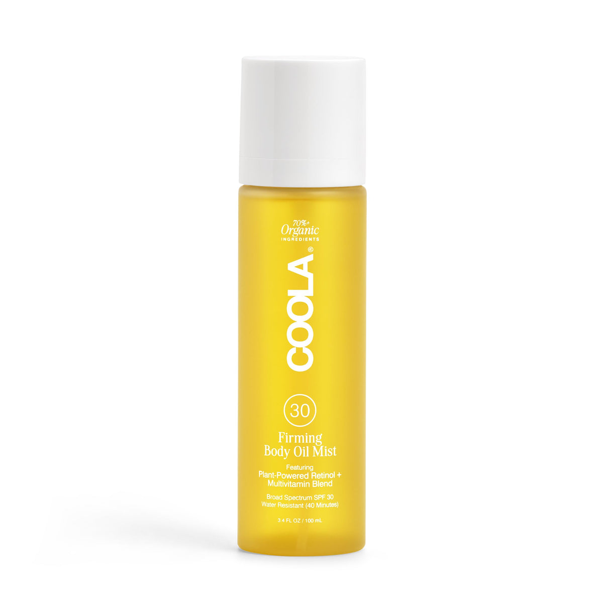 COOLA Firming Body Oil Mist SPF 30 bottle-pour for hydrating, organic nourishment