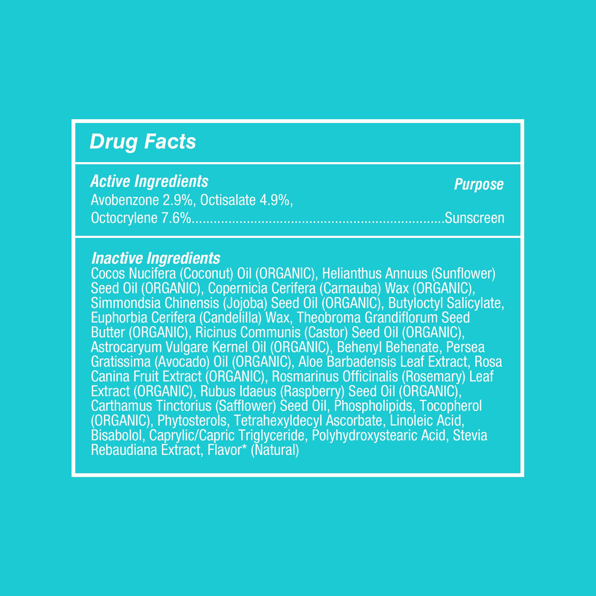 COOLA Liplux SPF 30 water resistance icon for outdoor lip protection.