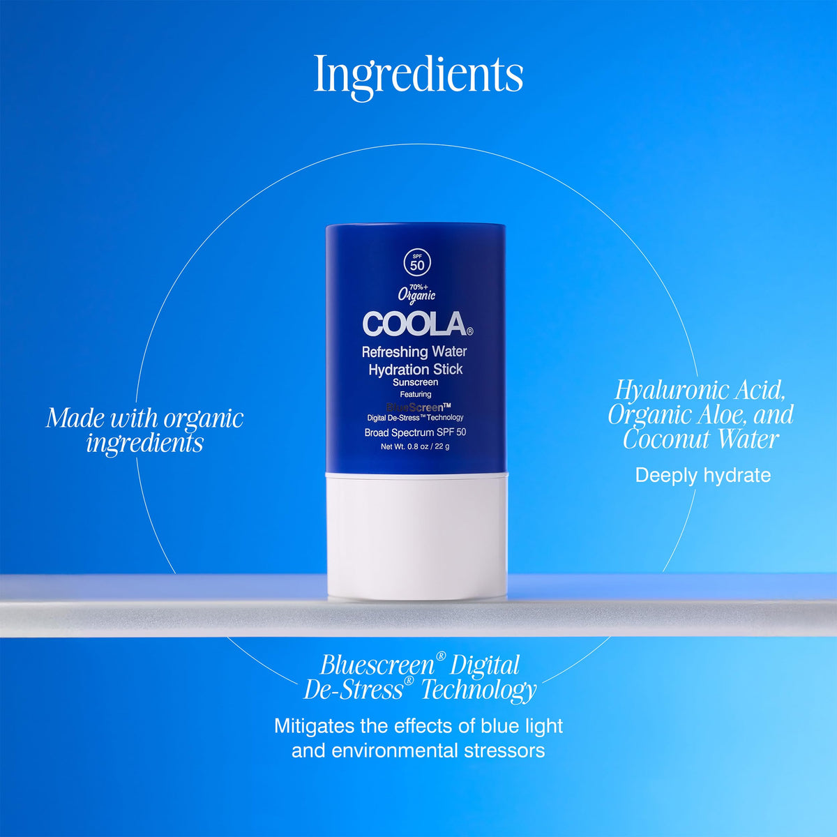 COOLA Water Stick application enabling quick on the go protection