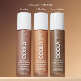 COOLA Rosilliance BB Cream application swatch showing blendable coverage for cool-to-warm undertones.