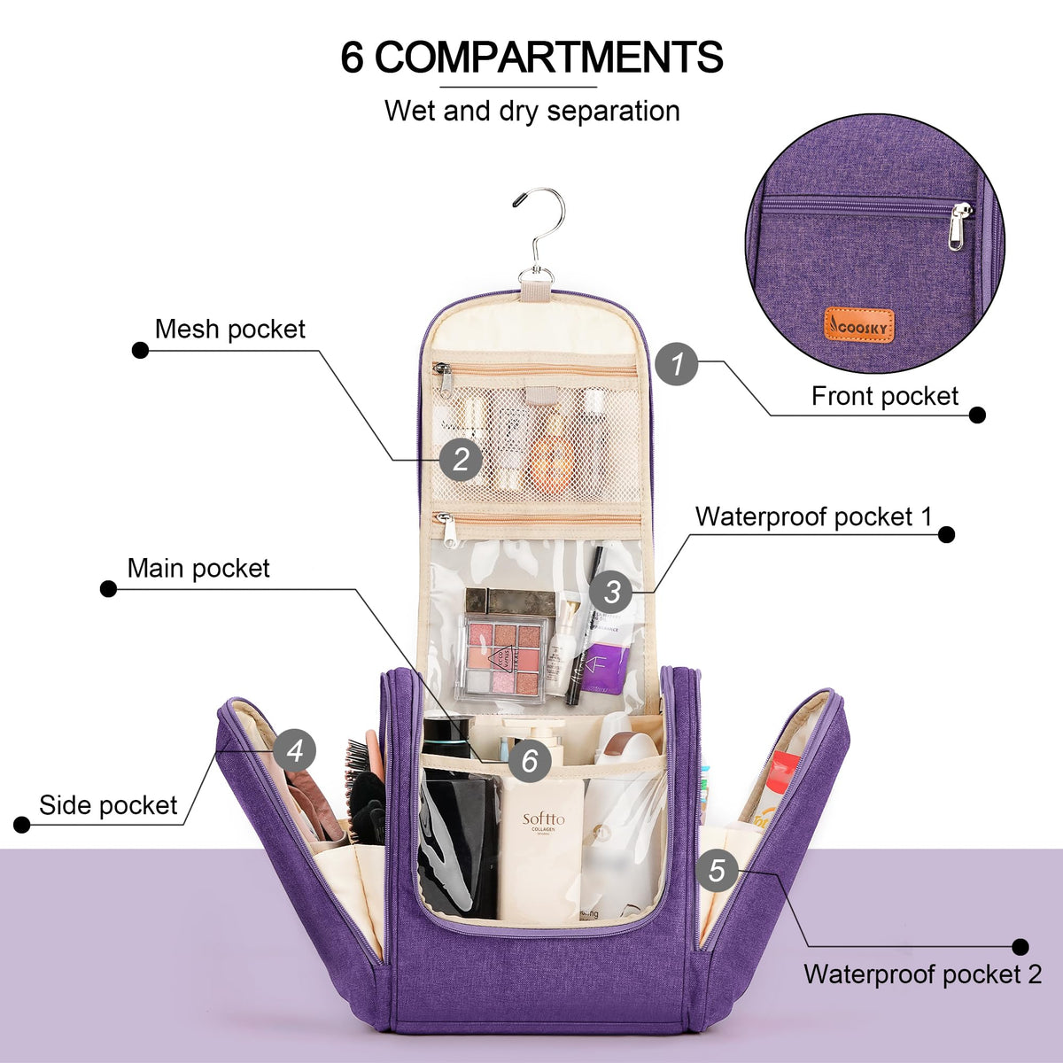 COOSKY bag designed for full-size bottles with secure upright storage.