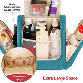 COOSKY waterproof sections protect wet items like towels and toothbrushes during trips