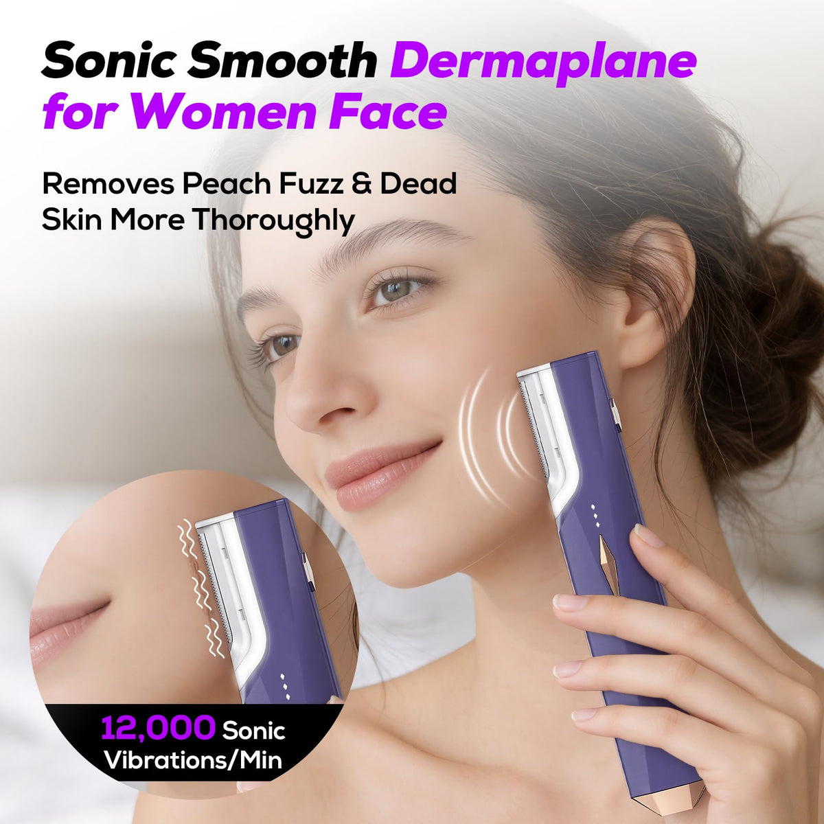 COPCOP LED light helps precision during dermaplaning for a clean finish.