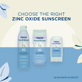 Coppertone Pure and Simple pack includes spray and stick for versatile use.