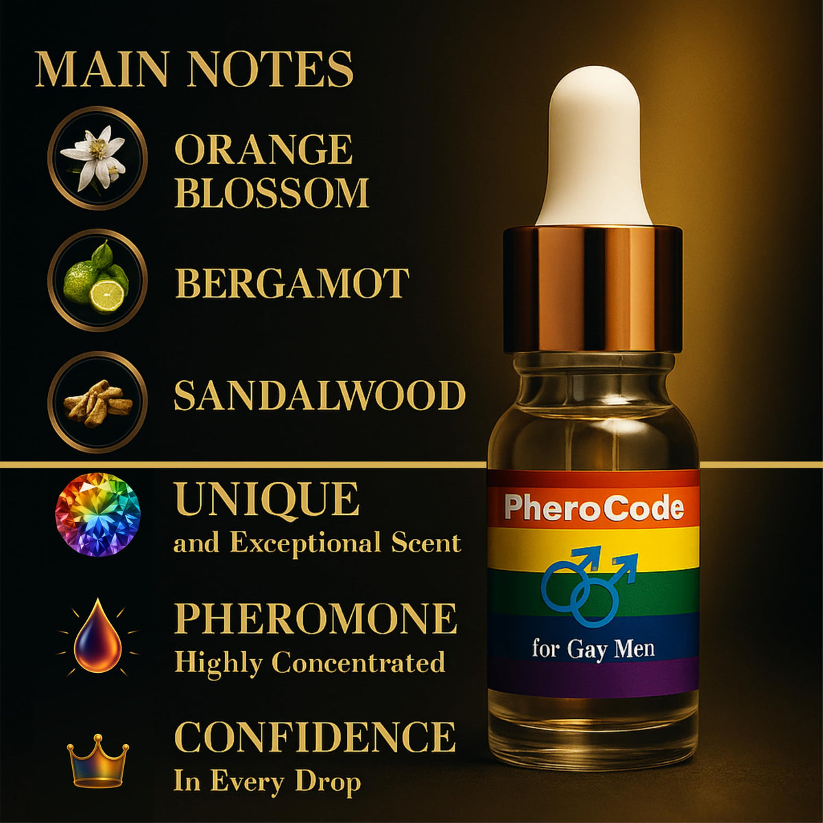CopulinAndrone bottle closeup highlighting oil texture and premium feel