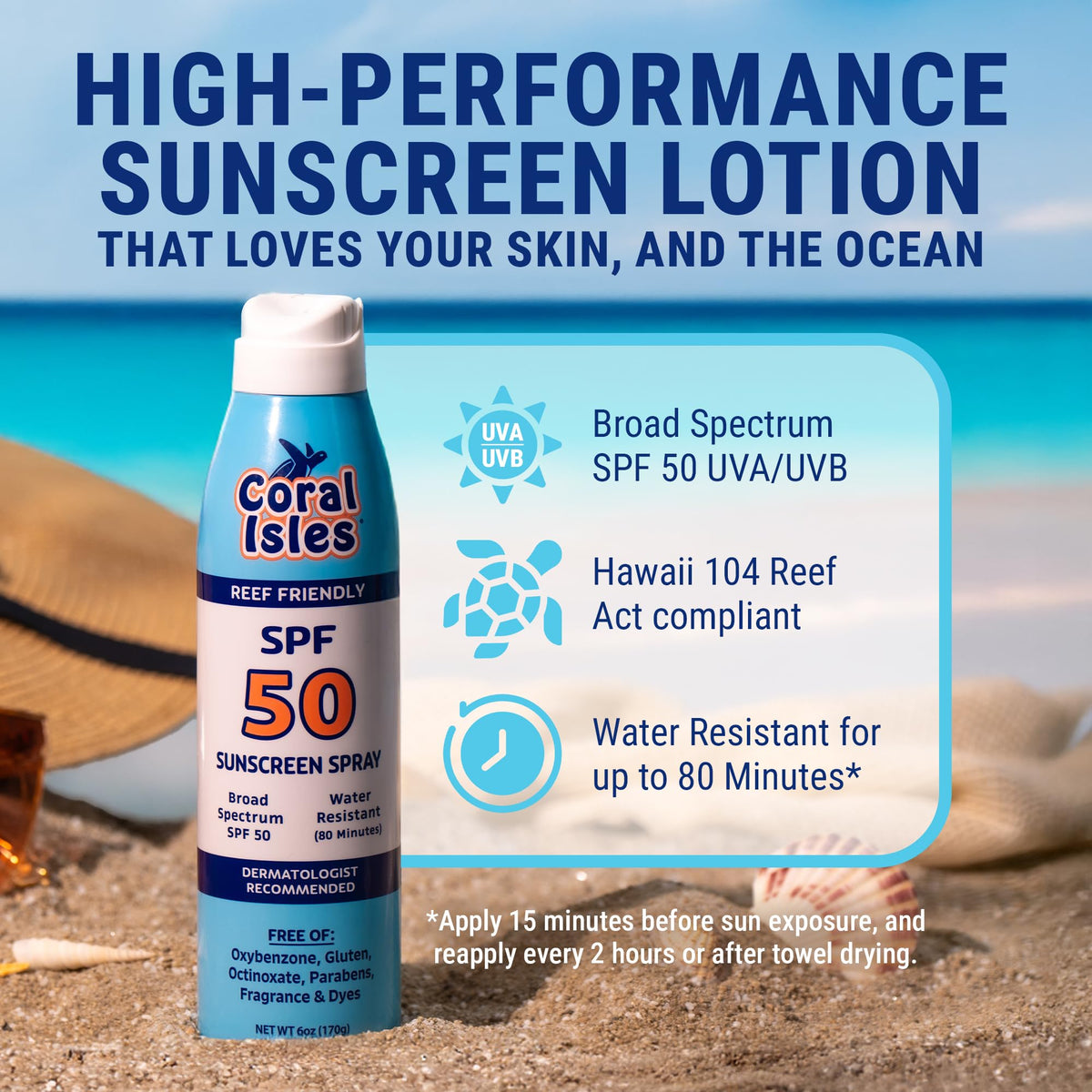 Coral Isles spray nozzle close-up for quick outdoor protection.
