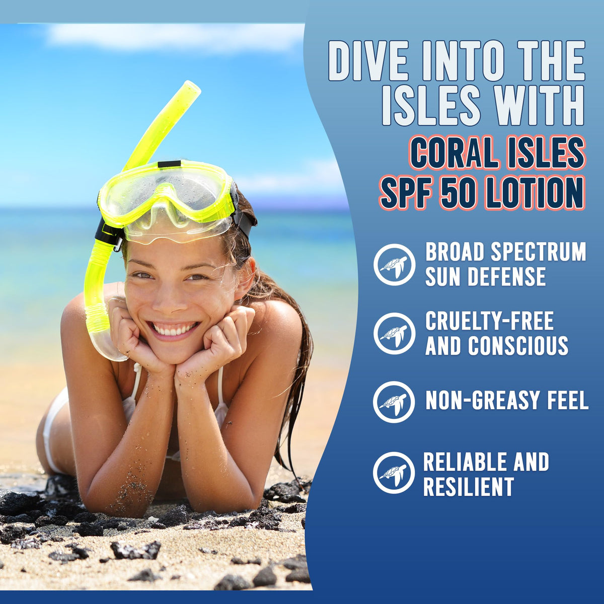 Coral Isles Sunscreen on hand demonstrating light, non-greasy application