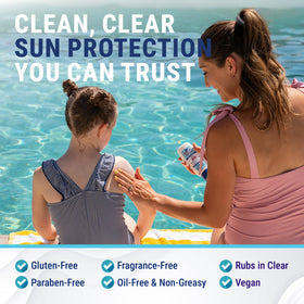 Coral Isles Sunscreen SPF 30 spread on skin, non-greasy feel